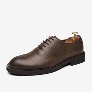 Men's Oxfords Casual Classic Daily Office  Career PU Black Brown Spring Summer Lightinthebox