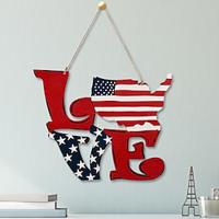 Independence Day Wooden Hanging Ornaments - LOVE Wooden Ornaments for Home, Shop Windows, and Hotel Decorations, Ideal for Commemorating Veterans and Memorial Day Lightinthebox