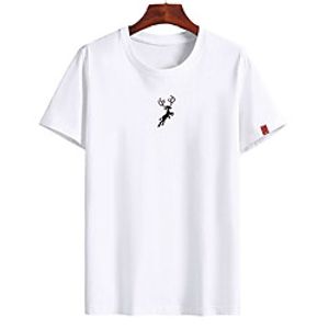 Men's Unisex Tee T shirt Hot Stamping Graphic Prints Deer Animal Plus Size Print Short Sleeve Casual Tops Cotton Basic Fashion Designer Big and Tall White Black Dark Gray miniinthebox