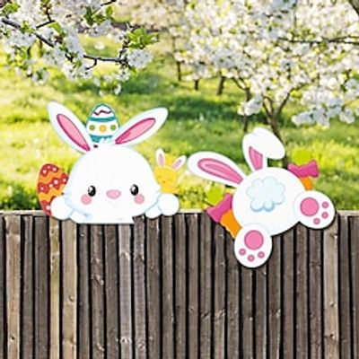 Easter Fence Peeker Decoration Bunny Eggs Peeking Garden Yard Signs Happy Easter DIY Outdoor Garden Fence Sign Ornament for Home Patio Holiday Lawns Party Decor Lightinthebox Easter Fence Peeker Decoration Bunny Eggs Peeking Garden Yard Signs Happy Easter DIY Outdoor Garden Fence Sign Ornament for Home Patio Holiday Lawns Party Decor Lightinthebox