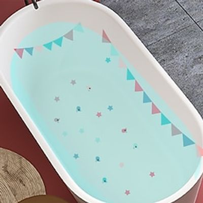 6pcs Colorful Flags Hui Bathroom Bathtub Decoration Self-Adhesive Wall Paste Waterproof Non-Slip Bathtub Sticker. Lightinthebox