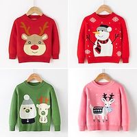 Kids Boys Christmas Sweater Cartoon Long Sleeve Crewneck School Adorable QY257-gray Fall Clothes 3-7 Years Lightinthebox - thumbnail
