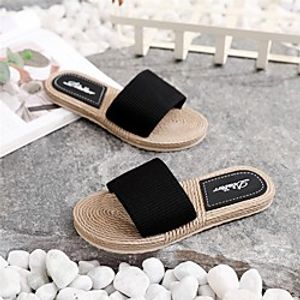 Women's Slippers  Flip-Flops Flat Heel Open Toe Booties Ankle Boots EVA(ethylene-vinyl acetate copolymer) Lace-up Solid Colored Almond Black Yellow / Booties / Ankle Boots miniinthebox