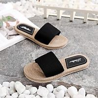 Women's Slippers  Flip-Flops Flat Heel Open Toe Booties Ankle Boots EVA(ethylene-vinyl acetate copolymer) Lace-up Solid Colored Almond Black Yellow / Booties / Ankle Boots miniinthebox - thumbnail