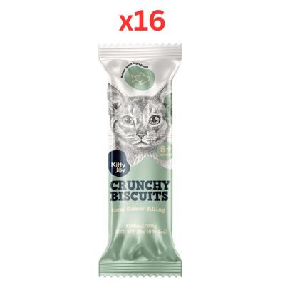 Kitty Joy Crunchy Biscuits With Tuna Flavor Filling Cat Treats 20G (Pack of 16)