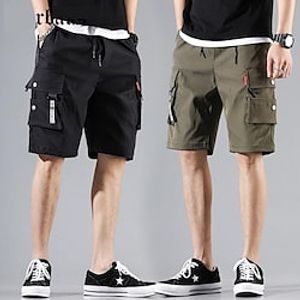 Men's Hiking Cargo Shorts Hiking Shorts Military Solid Color Summer Outdoor Breathable Quick Dry Lightweight Multi Pockets Shorts Bottoms Black Grey Army Green Climbing Camping  Hiking  Caving Lightinthebox