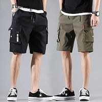 Men's Hiking Cargo Shorts Hiking Shorts Military Solid Color Summer Outdoor Breathable Quick Dry Lightweight Multi Pockets Shorts Bottoms Black Grey Army Green Climbing Camping  Hiking  Caving Lightinthebox - thumbnail