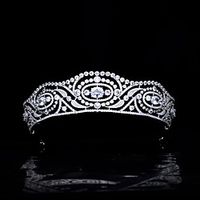 Spanish Royal Retro Crown Princess Headdress Bride Married Zircon Crown Wedding Hair Accessories Lightinthebox - thumbnail