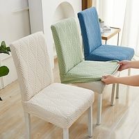 Dining Chair Cover Stretch Chair Seat Slipcover Suede Water Repellent Soft Plain Solid Color Durable Washable Furniture Protector For Dining Room Party miniinthebox - thumbnail