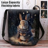 Women's Crossbody Bag Shoulder Bag Fluffy Bag Polyester Shopping Daily Holiday Print Large Capacity Lightweight Durable Character Blue Green miniinthebox - thumbnail