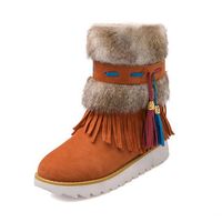 Plus Size Chinese Style Tassels Winter Snow Boots For Women