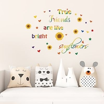 Wall Sticker True Friends Are Like Beight Sunflowers Lnspirational Motto Removable Wall Stickers Living Room Bedroom Children'S Room Study Home Decoration Background Wall Sticker miniinthebox Wall Sticker True Friends Are Like Beight Sunflowers Lnspirational Motto Removable Wall Stickers Living Room Bedroom Children'S Room Study Home Decoration Background Wall Sticker miniinthebox