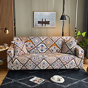 Morocco Couch Cover 1 Piece Furniture Protector Fit For 14 Seater Couch Soft Stretch Slipcover Spandex Jacquard Fabric Easy to Install(1 Free Cushion Cover) miniinthebox