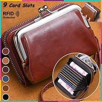 2023 Women New Retro Genuine Leather Rivet Short Wallet Zipper Coin Card Holder Female Coin Clutch Wallets Purse Money Bag Lightinthebox - thumbnail