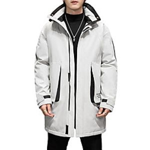 Men's Padded Parka Color Block POLY Black  Khaki M  L  XL Lightinthebox