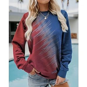 Women's Sweatshirt Casual Green Blue Yellow Tie Dye Casual Round Neck Long Sleeve S M L XL 2XL 3XL Lightinthebox