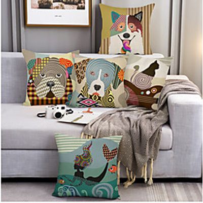 Double Side Cushion Cover 5PCset Soft Decorative Square Throw Pillow Cover Cushion Case Pillowcase for Sofa Bedroom Superior Quality Machine Washable Lightinthebox