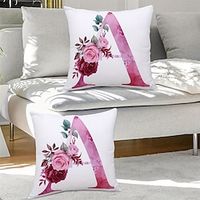 1PC Alphabet Flowers Double Side Pillow Cover Soft Decorative Square Cushion Case Pillowcase for Bedroom Livingroom Sofa Couch Chair miniinthebox