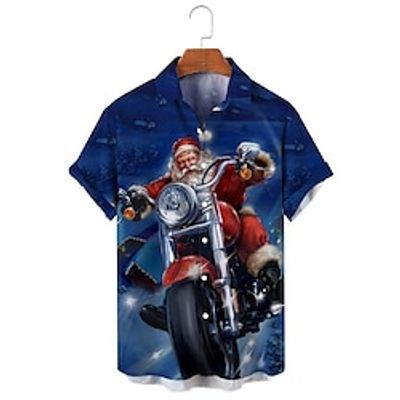Christmas Hawaiian Shirts Aloha Shirt Print Graphic Shirt For Men's Adults' 3D Print 100% Polyester Party Lightinthebox