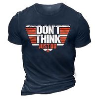 Men's Unisex T shirt Tee 3D Print Graphic Prints Crew Neck Street Daily Print Short Sleeve Tops Designer Casual Vintage Big and Tall Navy Blue / Summer / Summer miniinthebox - thumbnail