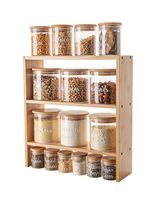 Little Storage Bamboo Standing 3 Tier Shelf for 200ML & 500ML Jars