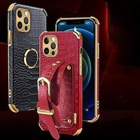 Phone Case For Apple Back Cover Leather iPhone 12 Pro Max 11 Pro Max iPhone 12 Pro Max 11 X XR XS Max Portable Detachable with Stand Solid Colored PU Leather miniinthebox - thumbnail