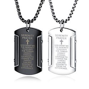 military jewelry vintage scripture stainless steel men's pendant fashion trend cross necklace Lightinthebox