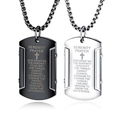 military jewelry vintage scripture stainless steel men's pendant fashion trend cross necklace Lightinthebox