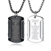 military jewelry vintage scripture stainless steel men's pendant fashion trend cross necklace Lightinthebox - thumbnail