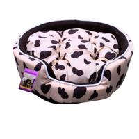 Coco Kindi Brown Dotted Washable Round Cotton Bed For Dogs & Cats - Size 2