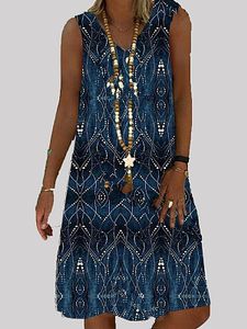 Round Neck Striped Shift Dress