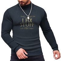 Letter Casual Men's Print Knitting Pullover Sweater Jumper Knitwear Outdoor Daily Vacation Long Sleeve Turtleneck Sweaters Wine Black White Fall Winter S M L Sweaters Lightinthebox - thumbnail