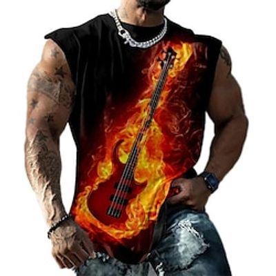 Graphic Flame Musical Instrument Fashion Designer Casual Men's 3D Print Tank Top Vest Top Undershirt Sleeveless T Shirt for Men Daily Holiday Vacation T shirt Blue Purple Orange Sleeveless Crew Neck Lightinthebox Graphic Flame Musical Instrument Fashion Designer Casual Men's 3D Print Tank Top Vest Top Undershirt Sleeveless T Shirt for Men Daily Holiday Vacation T shirt Blue Purple Orange Sleeveless Crew Neck Lightinthebox