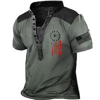 Men's Sweatshirt Pullover Button Up Hoodie Dark Gray Standing Collar Graphic Prints National Flag Zipper Print Casual Daily Sports 3D Print Streetwear Designer Basic Spring   Fall Clothing Apparel miniinthebox - thumbnail