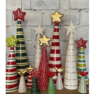 Resin Christmas Tree, Small Batch Pottery, Whimsical Christmas, Happy Art, Christmas Decoration miniinthebox