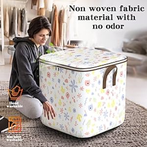 Clothes Storage Bags Large Capacity, Closet Organizers and Storage Bins, Foldable Wardrobe Storage with Lids and Handles for Blanket Comforter Clothing Bedding, Containers Box (L) Lightinthebox