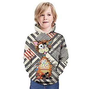 Kids Boys' Hoodie  Sweatshirt Long Sleeve Graphic Print Gray Children Tops Summer Active Regular Fit 3-13 Years miniinthebox