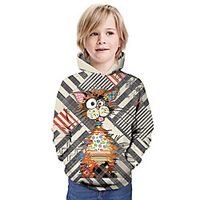 Kids Boys' Hoodie  Sweatshirt Long Sleeve Graphic Print Gray Children Tops Summer Active Regular Fit 3-13 Years miniinthebox - thumbnail