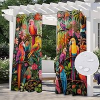 Waterproof Outdoor Curtain Privacy, Sliding Patio Curtain Drapes, Pergola Curtains Grommet For Gazebo, Balcony, Porch, Party Lightinthebox - thumbnail