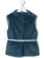 Il Gufo sleeveless faux-fur jacket - Blue