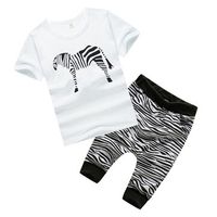 2PCS Zebra Baby Girls Boys Clothing Set