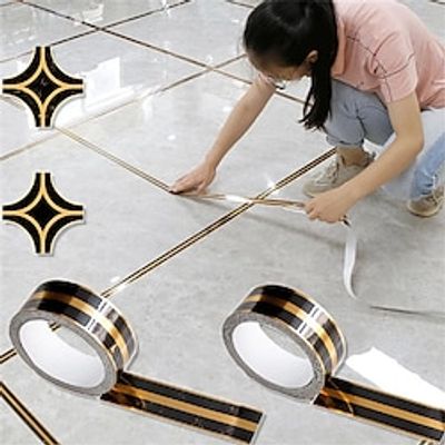 Black Gold Self Adhesive Tile Sticker Waterproof Wall Gap Sealing Tape Strip Floor Tile Beauty Seam Sticker Home Decor 0.98inx196.85in miniinthebox Black Gold Self Adhesive Tile Sticker Waterproof Wall Gap Sealing Tape Strip Floor Tile Beauty Seam Sticker Home Decor 0.98inx196.85in miniinthebox