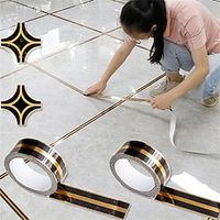 Black Gold Self Adhesive Tile Sticker Waterproof Wall Gap Sealing Tape Strip Floor Tile Beauty Seam Sticker Home Decor 0.98inx196.85in Lightinthebox - thumbnail