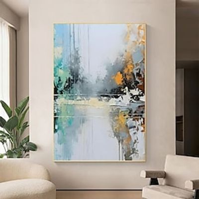 Handmade Oil Painting Canvas Wall Art Decoration Vertical Modern Abstract Art for Home Living Room Hallway Decor Rolled Frameless Unstretched Painting Lightinthebox
