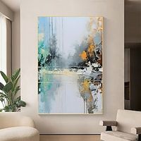 Handmade Oil Painting Canvas Wall Art Decoration Vertical Modern Abstract Art for Home Living Room Hallway Decor Rolled Frameless Unstretched Painting Lightinthebox - thumbnail
