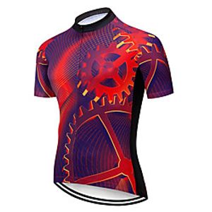 21Grams Men's Short Sleeve Cycling Jersey Summer Spandex Polyester Fuchsia Gear Bike Jersey Top Mountain Bike MTB Road Bike Cycling Quick Dry Moisture Wicking Breathable Sports Clothing Apparel Lightinthebox
