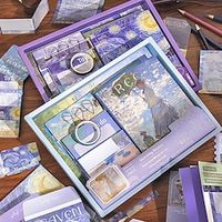 Oil Painting Themed Warm Memo Set 1box116pcs  Vintage  Simple  Artistic  Exquisite Grid Notebook, Random Content Lightinthebox - thumbnail