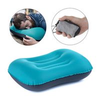 Portable Air Inflatable Travel Pillow Camping Office Rest Head Neck Massage Cushion