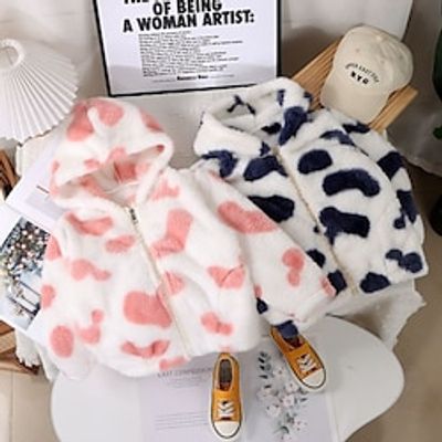 Kids Girls' Winter Coat Graphic Active Zipper School Coat Outerwear 2-12 Years Fall Pink Blue Lightinthebox