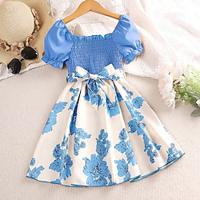 Summer Girls' Dress Children's Floral Short-sleeved Printed Princess Dress Children's Clothing Lightinthebox